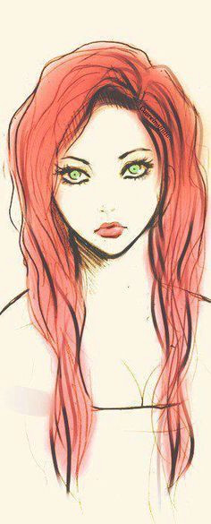 awesome redhead art avatar watercolor paintings watercolor portraits painting drawing