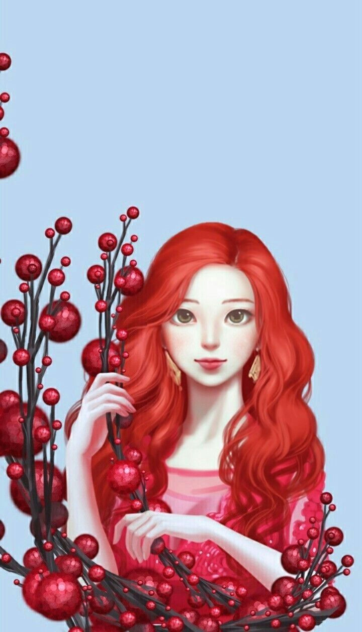 girly pictures girly pics beautiful pictures korean illustration cute art redhead