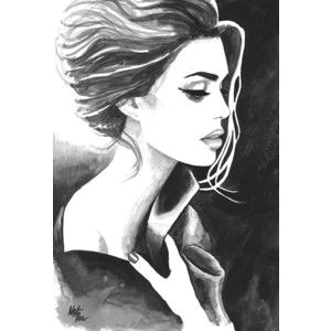 print from original watercolor illustration woman art painting tittled tender