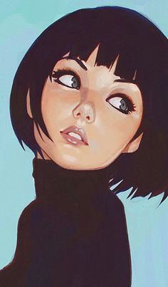 digital painting inspiration phil noto short hair little girls anime girl short hair