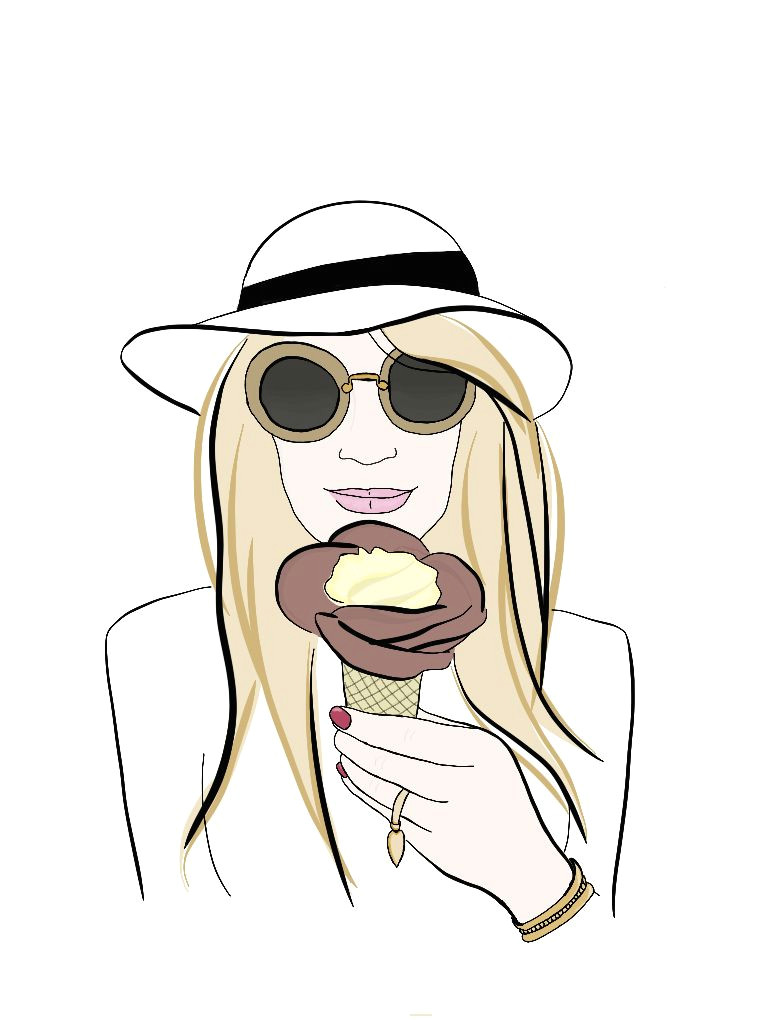 amorino gelato bella donna milano fashion icecream girl sunglasses illustration using procreate app sketch
