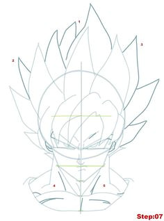 drawing goku super saiyan from dragonball z tutorial step 07 manga dragon son goku