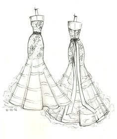 front and back dress sketch of your special dress by dresssketch 129 00 wedding dress illustrations