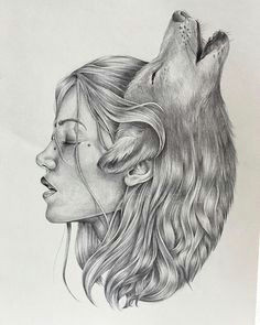 alba paleo on instagram playing around wolves she became one d draw drawing illustration illustrate sketch sketching sketchbook pendraw