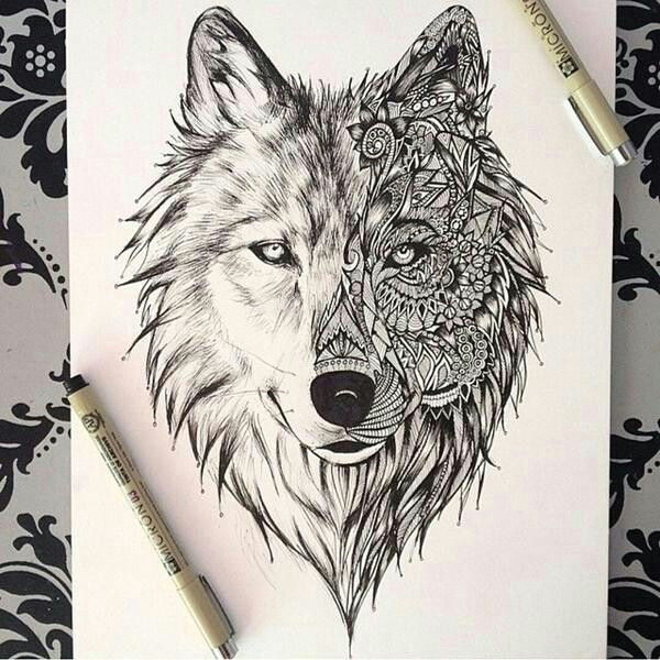 wolf drawing tattoos and drawings