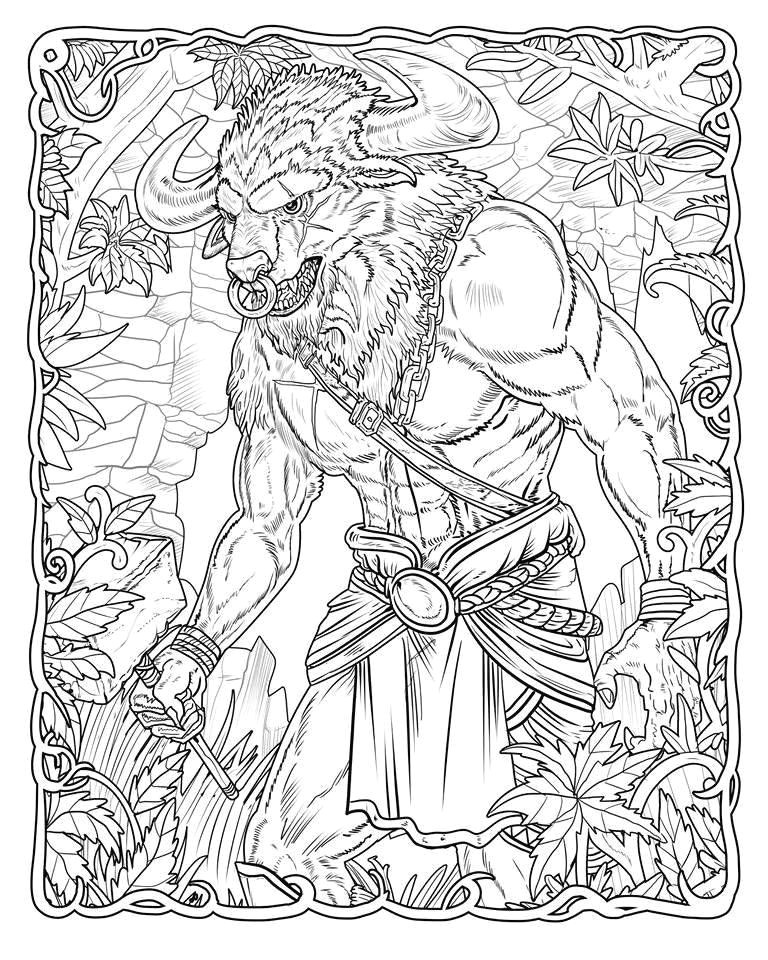 amazon com mythological life adult coloring book hand drawn framed version digital app friendly 9781981883165 nathaniel wake books