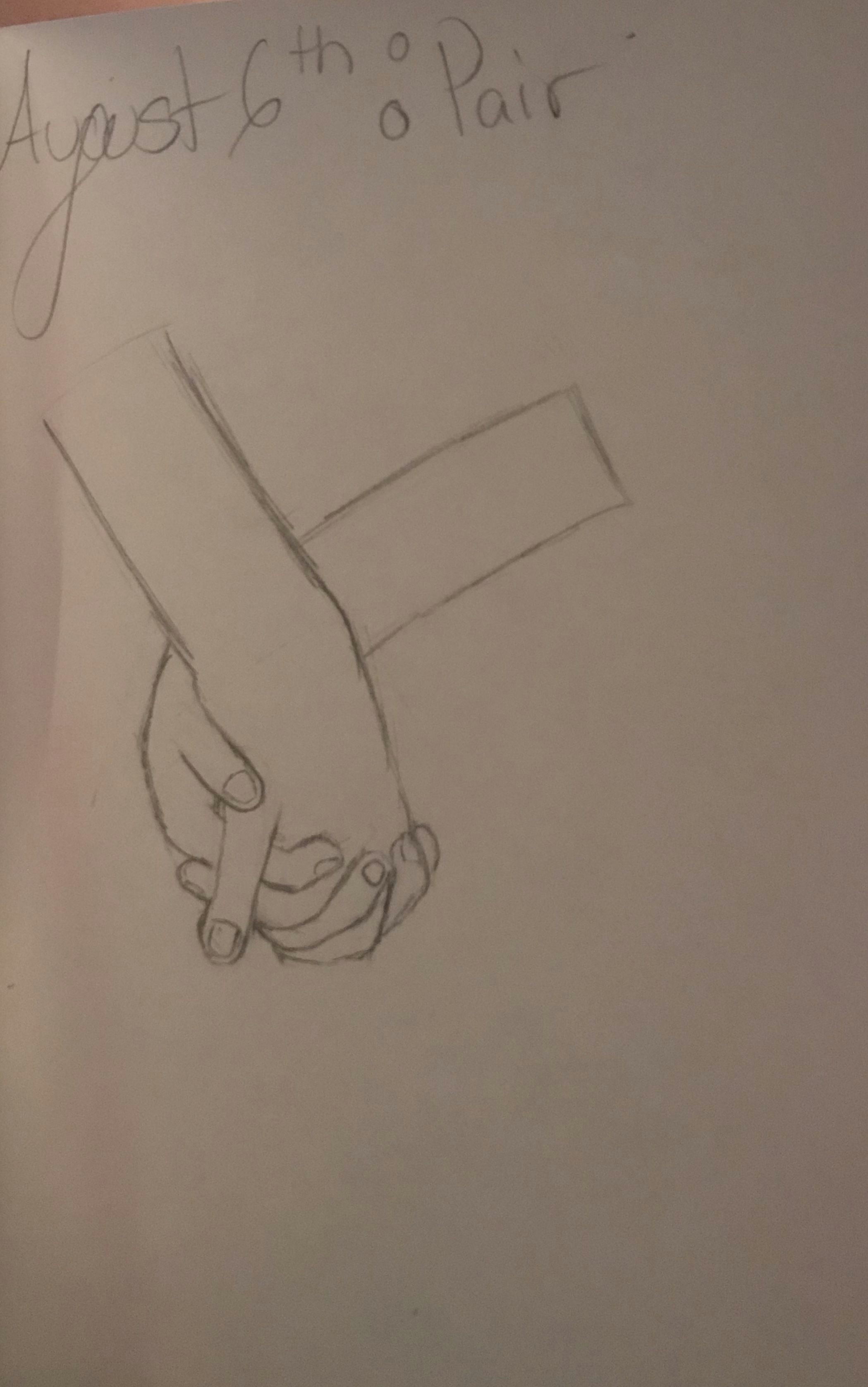 august drawing challenge august 6th pair this is actually my favorite one so far hands are hard but they turned out really well