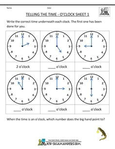 telling time worksheets o clock and half past first grade math worksheets clock