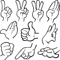 different hand gesture vector set hand drawing reference drawing tips art reference drawing