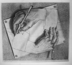 escher drawing hands 1948 lithograph our first project for life drawing 1 is to draw contour lines of our hand in different positions