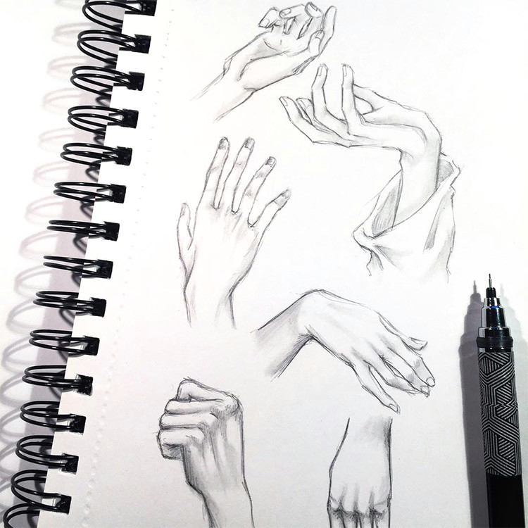 clean lines hands finger drawings