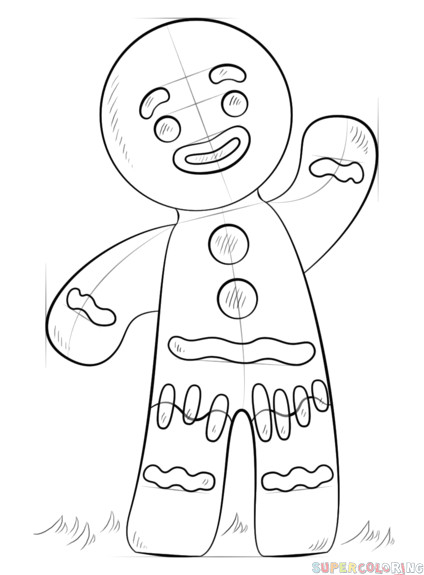 how to draw a gingerbread man step by step drawing tutorials for kids and beginners
