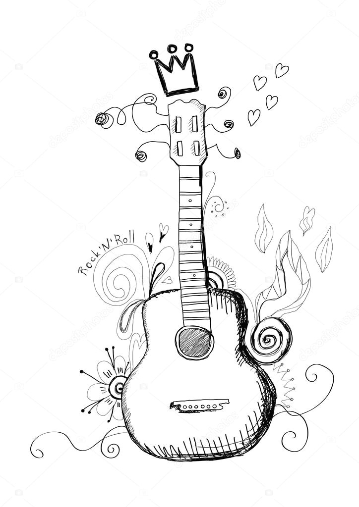 hand drawn guitar