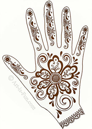 henna hand designs art lesson