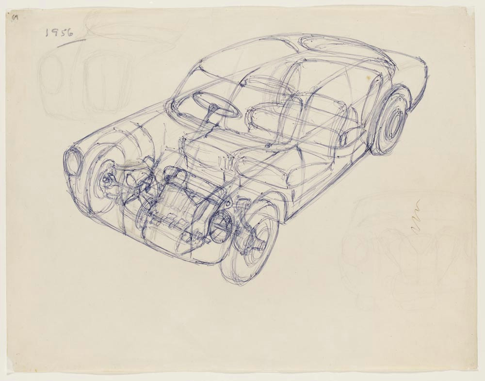 first concept of a front wheel drive transverse engine vehicle