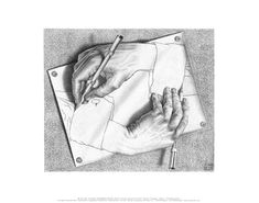 escher drawing hands 1948 lithograph our first project for life drawing 1 is to draw contour lines of our hand in different positions