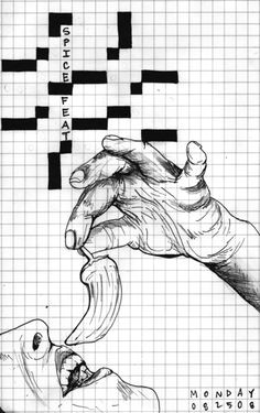 one of many awesome crossword inspired drawings by emily jo cureton wish she was still creating this wonderful artwork