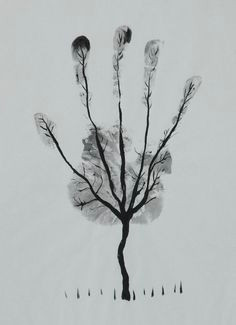 man s hand tree drawing by ahmed al safi