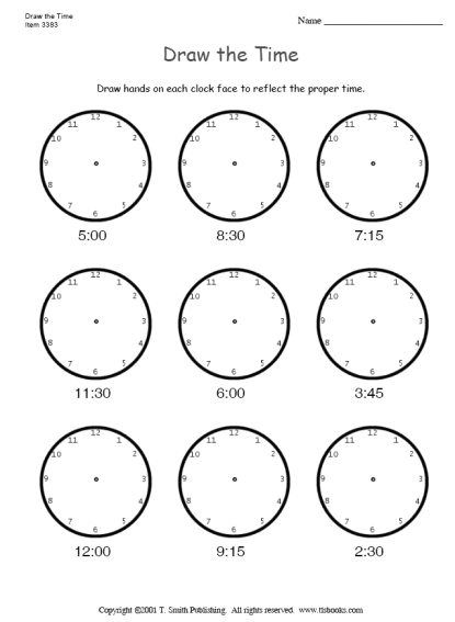 snapshot image of draw the time worksheet