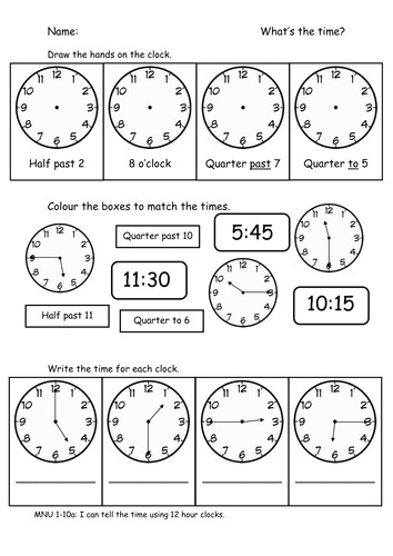 time o clock half past quarter to and past by sophiawg teaching resources tes