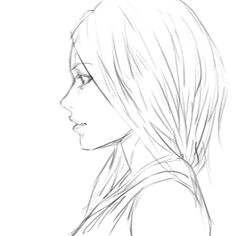girl side view sketch by bunsyo on deviantart face profile drawing anime profile
