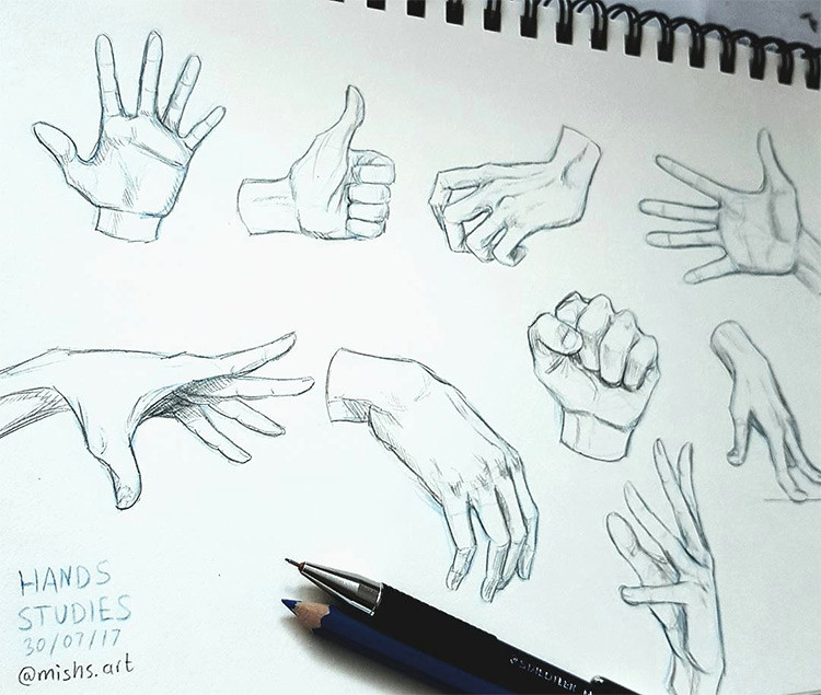 created by wonkbeast a sketchbook hand practice