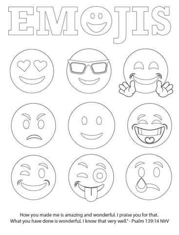 free emojis coloring page