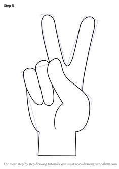 learn how to draw peace sign hand symbols step by step drawing tutorials