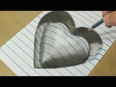 how to draw 3d heart drawing 3d heart with charcoal art on line paper