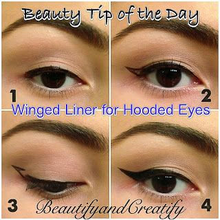 how to create winged eyeliner on hooded lids follow blog for more tips and tricks on how to create perfect cat eye