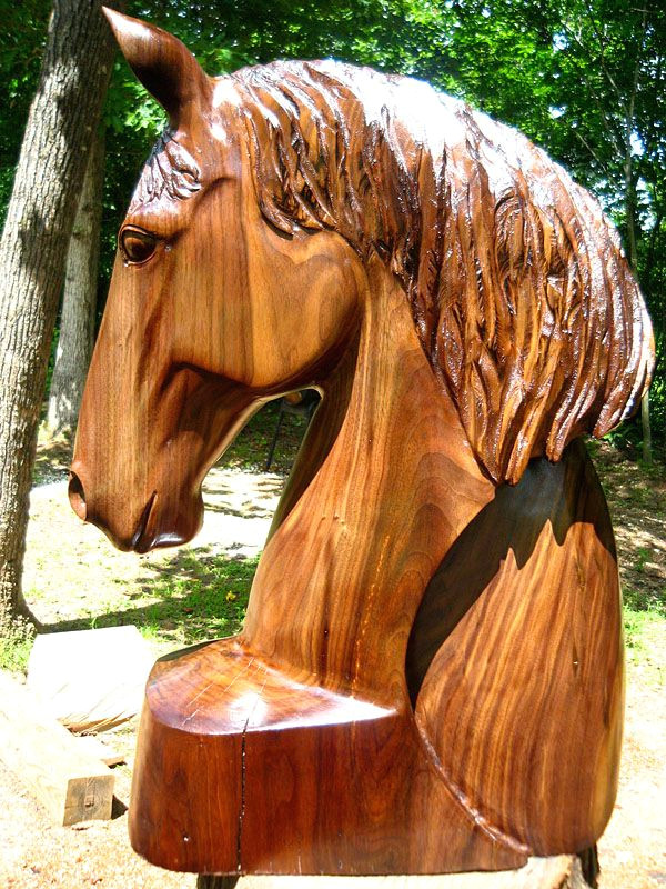 walnut wood horse head mark poleski sleepy hollow art