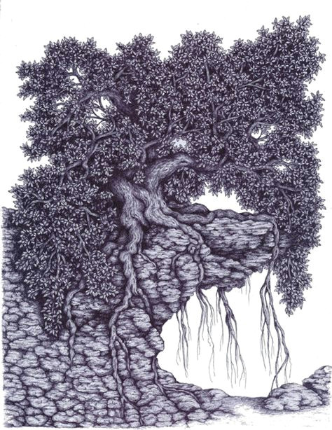 art ballpoint pen drawing leaves nature pen