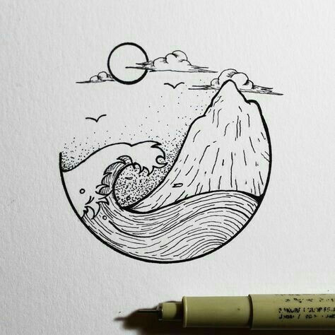 ocean and island planner doodles ocean drawing beach drawing fire drawing nature drawing