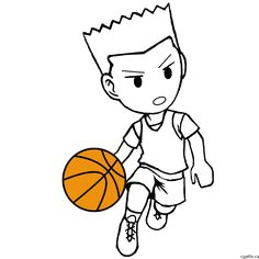cartoon basketball player drawing in 4 steps with photoshop