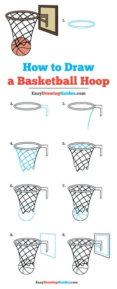 how to draw a basketball hoop really easy drawing tutorial