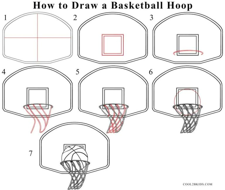 how to draw a basketball hoop step by step