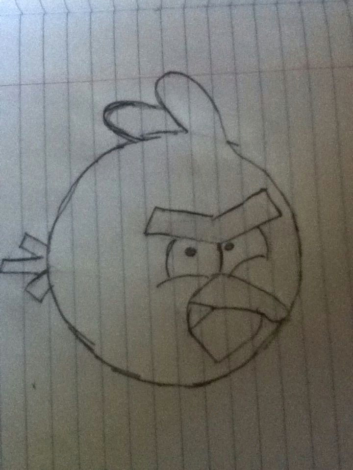 how to draw the red angry bird