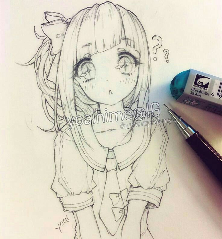 kawaiiiii anime girl drawing
