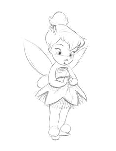 how to draw disney characters how to draw tinkerbell easy step 1