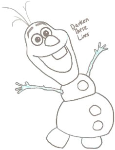 how to draw olaf the snowman from frozen with easy steps tutorial