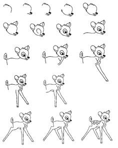 draw bambi step by step disney characters cartoons draw