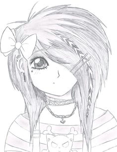 emo drawings emo scene gurl by kattify7764 on deviantart anime sketch art drawings