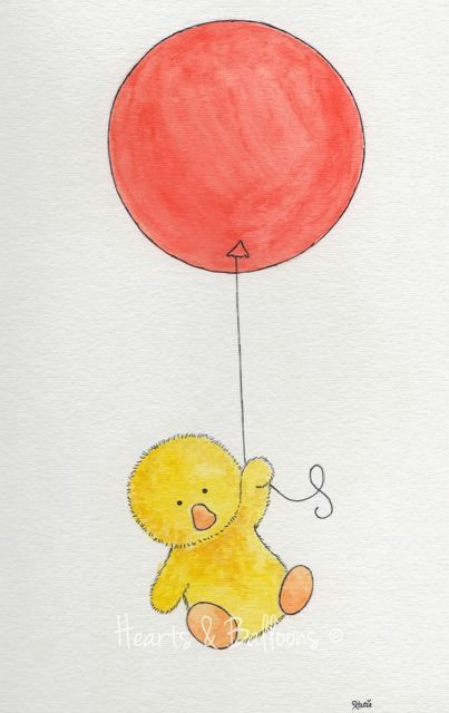 one red balloon floats a chicken around