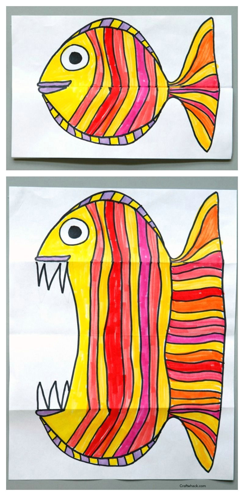folding fish paper art project art for kids easy art projects