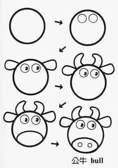 image result for drawing ideas for kids animal drawings circle drawing cow drawing