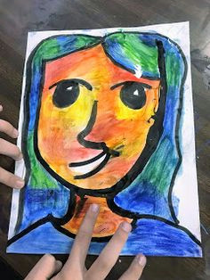 colorful 5th grade self portraits