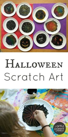 halloween scratch art for kids autumncrafts halloweencrafts halloweenactivities autumnrecipes artfulparent