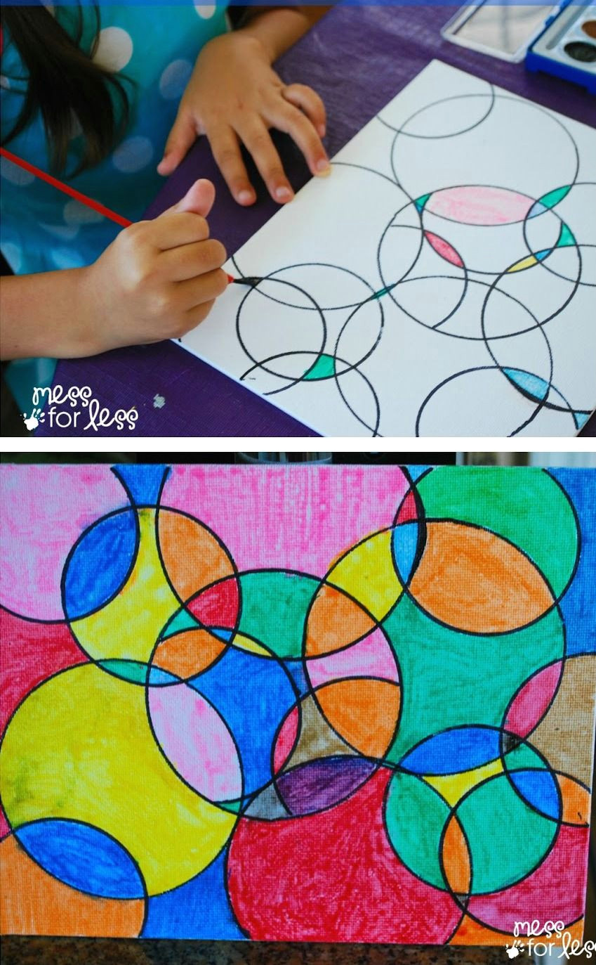 kids art projects watercolor circle art the results are always eye catching no matter how kids chose to paint it