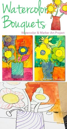 how to draw paint a bouquet of flowers