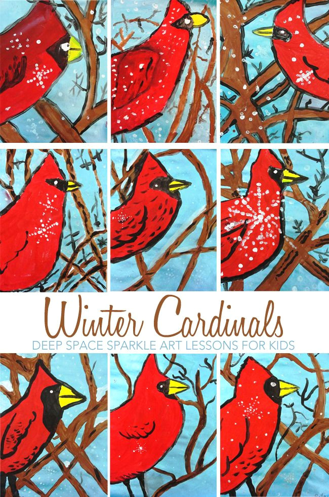 how to draw and paint a winter cardinal great winter art and craft project for kids ages 8 10